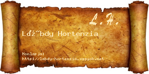Lábdy Hortenzia névjegykártya